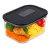 Tuppers Taper Vidrio Con Tapa Contenedor Hermetico 2.4 L Ou Negro