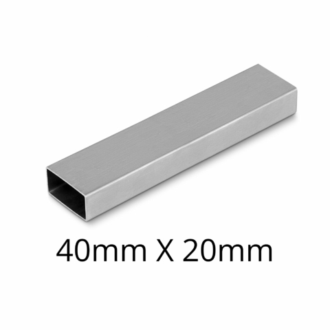 Tubo Metalon Retangular - 40mm x 20mm - Polido