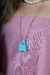 LONGUINHO PEDRA NATURAL AZUL TURQUESA - comprar online