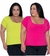 Kit 2 Blusa Manga Princesa Malha Canelada Plus Size - loja online