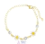 PULSEIRA INFANTIL MARGARIDA COM ZIRCÔNIAS CRAVEJADA BANHADO EM OURO - comprar online