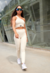 TOP PANDORA 3.0 CANELADO AREIA - SANTABELLA | Moda Fitness