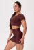 CONJ. SHORTS BASIC + CROPPED UPSIDE DARK BROWN - comprar online