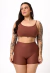CONJ. SHORTS BASIC + TOP FURL CACAU na internet