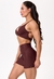 CONJ. SHORTS BASIC + TOP TWIST DARK BROWN na internet