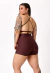 CONJ. SHORTS BASIC + TOP TWIST DARK BROWN - loja online