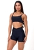 CONJ. SHORTS CROSS OVER + TOP CLASSIC PRETO - SANTABELLA | Moda Fitness