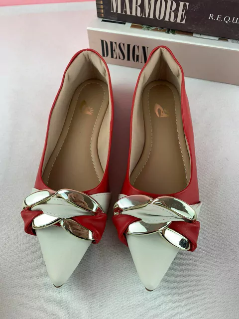 Sapatilha Bico Alongada Vermelha Rafaela - comprar online