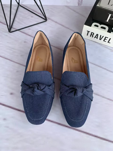 Mocassim Quadrado Jeans - comprar online