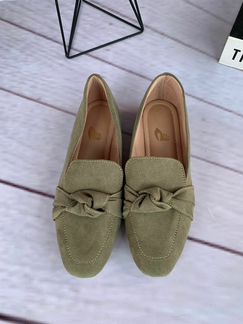 Mocassim Quadrado Verde Militar - comprar online