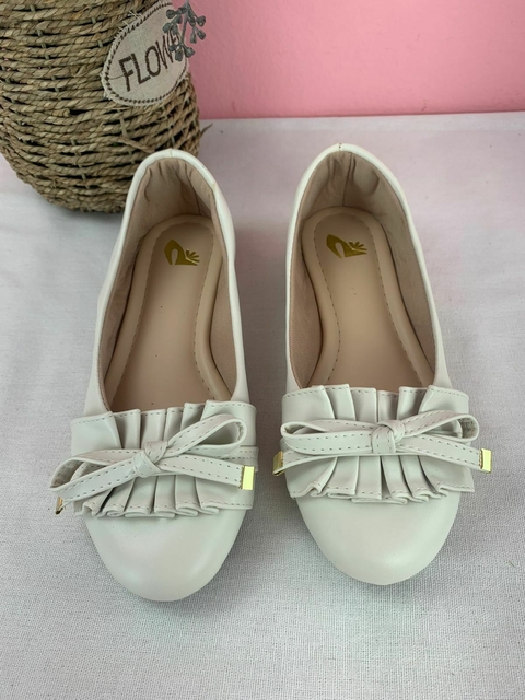 Sapatilha Bico Redondo Fru-Fru Off-White