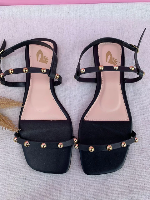 Sandália Com Tiras finas Preta - comprar online