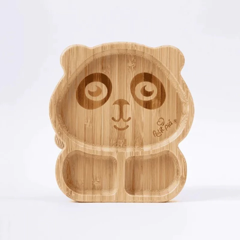 PRATO INFANTIL DE BAMBU COM VENTOSA DE SILICONE PANDA