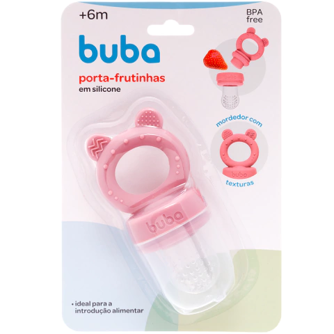 PORTA-FRUTINHA BUBA EM SILICONE URSINHO ROSA
