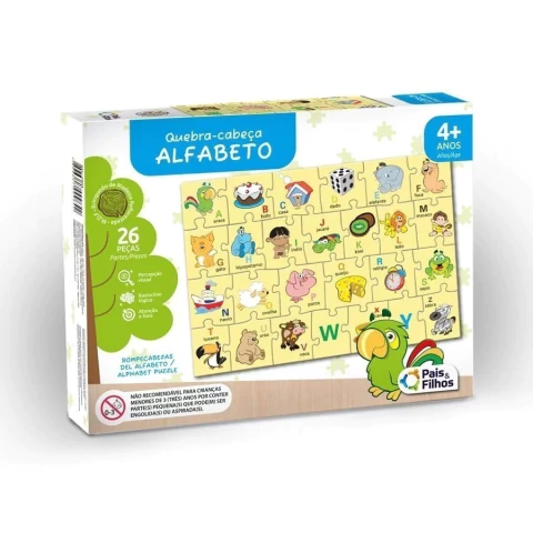 QUEBRA CABEÇA 26 PEÇAS ALFABETO JOGO EDUCATIVO BRINQUEDO