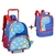 MOCHILA COM RODINHA + LANCHEIRA TÉRMICA DINOSSAURO AZUL/BEGE