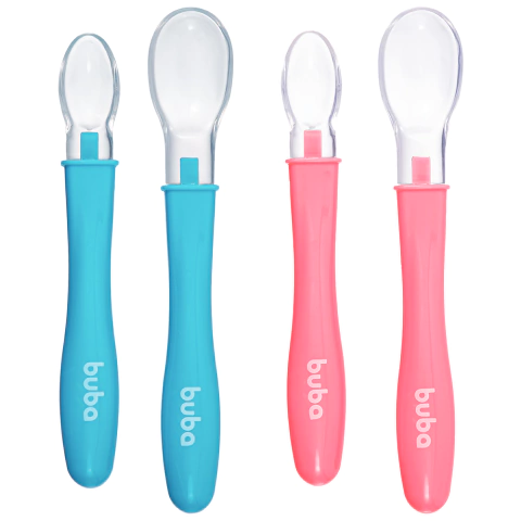 KIT 2 COLHERES EM SILICONE SORTIDO BUBA COLHER