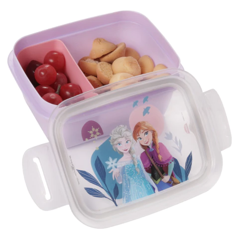 Marmita Frozen Com Divisoria e trava hermetico 630 ml