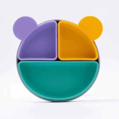 PRATO REFEICAO EM SILICONE INFANTIL COM DIVISORIAS REMOVIVEIS