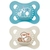 KIT 2 CHUPETAS MAM 0-6 MESES ORIGINAL BORRACHA NATURAL AZUL