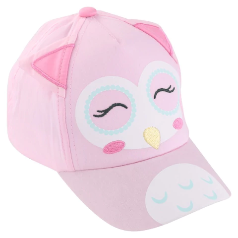 BONÉ LÚDICO 1-2 ANOS PIMPOLHO ROSA/CORUJA