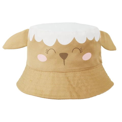 CHAPÉU BUCKET LÚDICO 0-1 ANO PIMPOLHO MARROM/OVELHA
