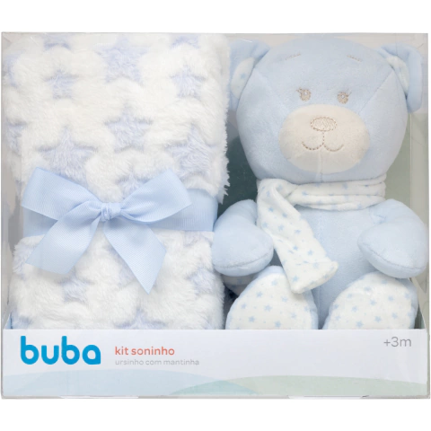 KIT URSINHO COM MANTINHA SONINHO AZUL BUBA