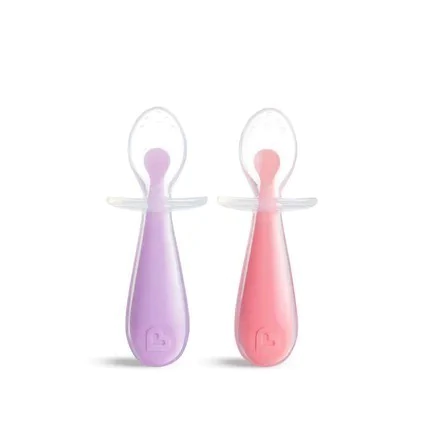Conjunto de colheres de silicone rosa/roxo Munchkin colher