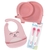 Kit Babador Gumy + Colher termossensivel + Prato De Elefante Rosa