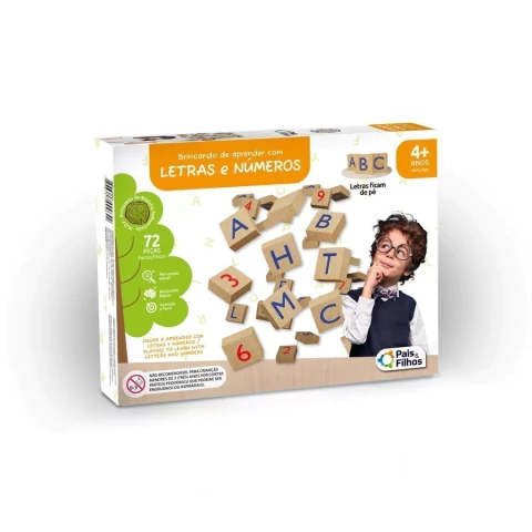 BRINCANDO DE APRENDER COM LETRAS E NÚMEROS JOGO EDUCATIVO BRINQUEDO