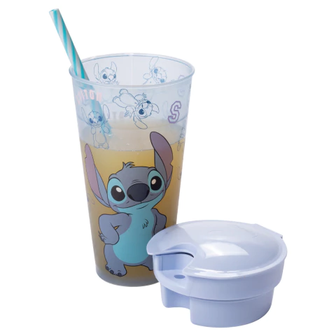 Copo e Pote 2 em 1 Stitch 540 ml