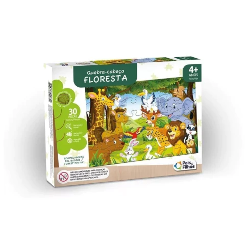 QUEBRA CABEÇA 30 PEÇAS FLORESTA JOGO EDUCATIVO BRINQUEDO