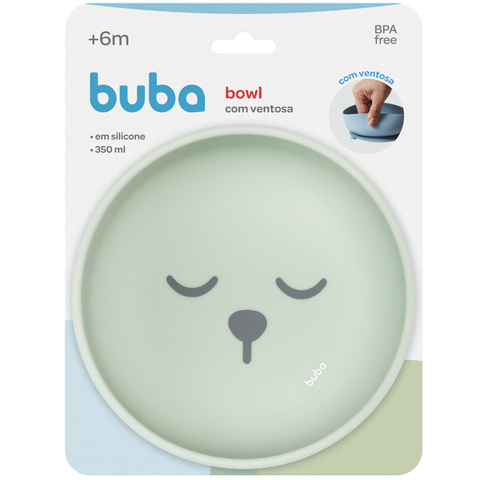 BOWL BUBA DE SILICONE COM VENTOSA GUMY VERDE BUBA