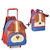 MOCHILA COM RODINHA + LANCHEIRA TÉRMICA CACHORRO AZUL/VERMELHO