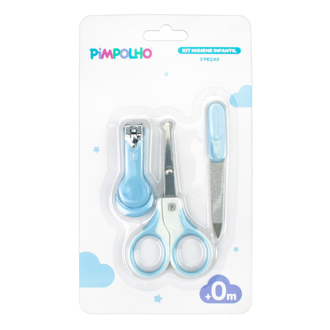 KIT HIGIENE 3 PEÇAS PIMPOLHO AZUL