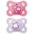 KIT 2 CHUPETAS MAM 0-6 MESES ORIGINAL BORRACHA NATURAL ROSA