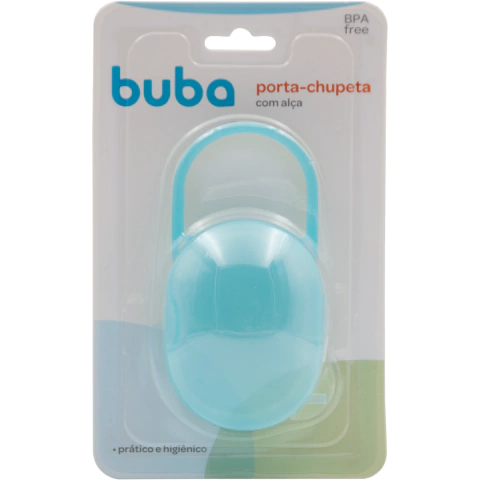 PORTA CHUPETA COM ALÇA AZUL BUBA BICO