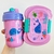 KIT MARMITA COM TALHERES E GARRAFA COPO ANIMAIS ROSA POTE LANCHEIRA