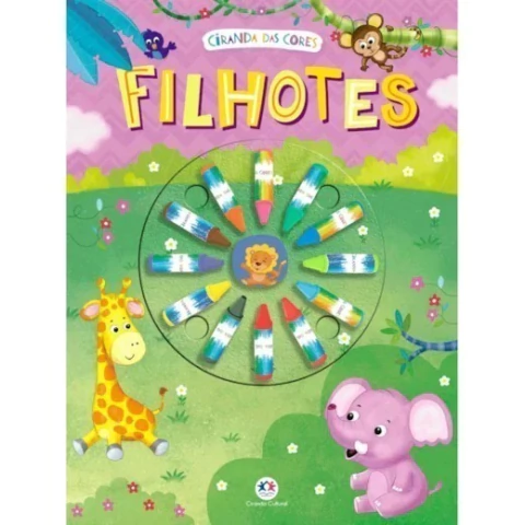 Livro giz de cera Filhotes