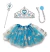 KIT FANTASIA FROZEN ELSA SAIA ACIMA DE 3 ANOS Elsa Fantasia Infantil Frozen Princesa Com Kit Varinha