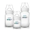 KIT 3 MAMADEIRAS AVENT 125ML, 260ML E 330ML ANTI-COLIC CLÁSSICA TRANSPARENTE