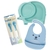 Kit Babador Gumy Azul + Colher termossensivel + Prato De Elefante Azul