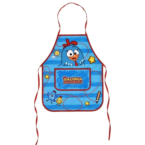 AVENTAL GALINHA PINTADINHA 48X38,5CM AVENTAL INFANTIL IMPERMEÁVEL