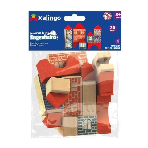 BRINCANDO DE ENGENHEIRO 20 PEÇAS XALINGO BLOCOS DE MONTAR BRINQUEDO