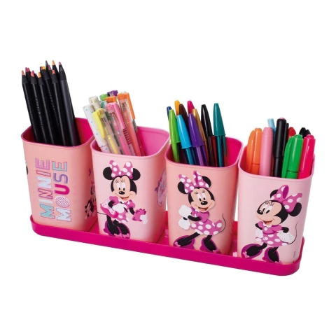 PORTA CANETAS COM BANDEJA MINNIE