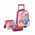 Kit mochila de rodinhas, estojo e lancheira térmica Princesas