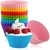 KIT COM 6 FORMAS CORAÇÃO E REDONDA PARA CUPCAKE DE SILICONE SORTIDO