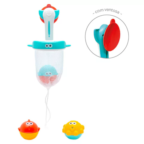 CESTINHA DE BANHO ORGANIZADOR COM VENTOSA BUBA BRUNQUEDO