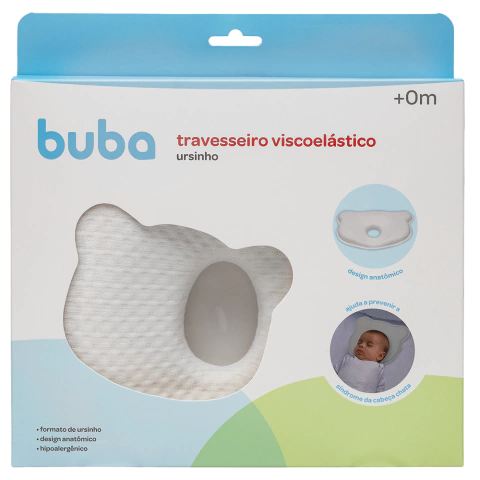 TRAVESSEIRO VISCOELÁSTICO BUBA URSO BRANCO