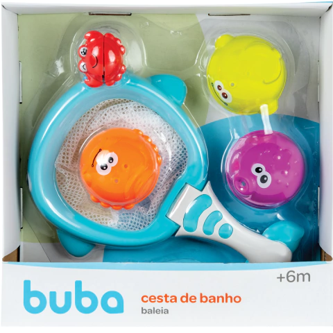CESTA DE BANHO COM VENTOSA BALEIA BUBA
